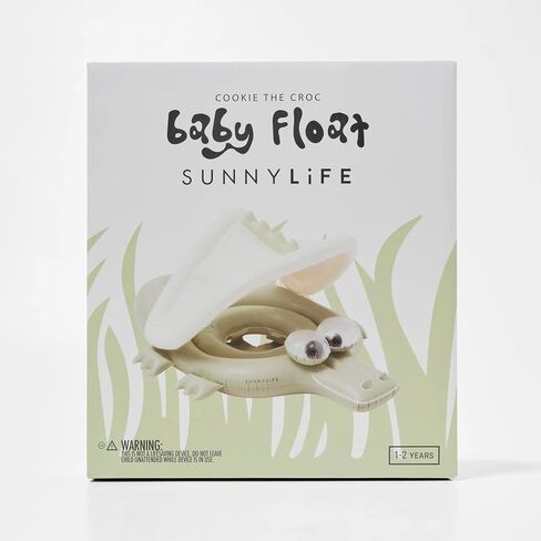 عوامة أطفال من SUNNYLiFE - كوكي ذا كروك كاكي. مصممة للأطفال الذين تتراوح أعمارهم بين 1-2 أو 24-33 رطلاً. مع مظلة شمسية قابلة للإزالة، ودعامات ناعمة للساق ومسند رأس قابل للنفخ لتوفير الراحة. مادة PVC متينة وغير سامة in Saudi Arabia