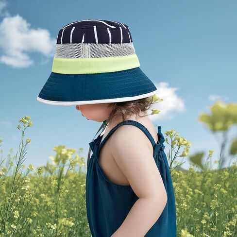 قبعة شمس للأطفال بعامل حماية من الأشعة فوق البنفسجية 50+ قبعة دلو للأطفال الصغار قبعات شاطئ صيفية بحافة واسعة للعب في الهواء الطلق للأولاد والبنات in Kuwait