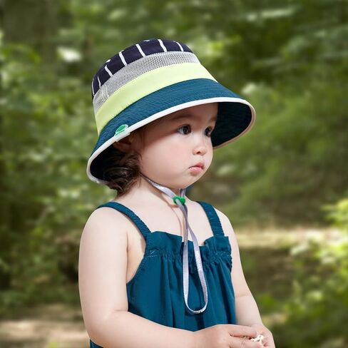 Baby Sun Hat UPF 50+ Toddler Bucket Hat Summer Kids Beach Hats Wide Brim Outdoor Play Hat for Boys Girls in Saudi Arabia
