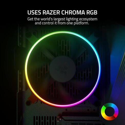 Razer Kunai Hydraulic 120MM aRGB PC Fan: Quiet, Powerful aRGB Fans - PWM Fan Controller Support & Connect Up to 8 Fans - Powered by Razer Chroma RGB - 3 Fans in Saudi Arabia
