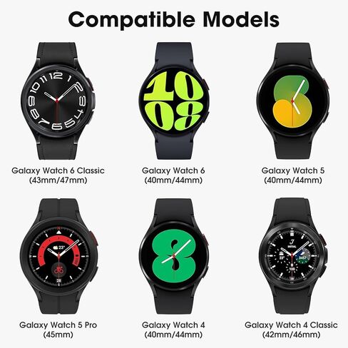 حزام متين بدون فجوة متوافق مع Samsung Galaxy Watch 4 5 6 Band 44mm 40mm/Galaxy Watch 6 Classic Bands 47mm 43mm/Watch 5 Pro 45mm/Watch 4 Classic 46mm 42mm، حزام رياضي بديل من السيليكون للرجال in Kuwait