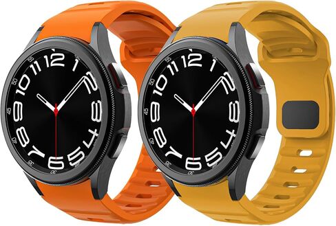 حزام متين بدون فجوة متوافق مع Samsung Galaxy Watch 4 5 6 Band 44mm 40mm/Galaxy Watch 6 Classic Bands 47mm 43mm/Watch 5 Pro 45mm/Watch 4 Classic 46mm 42mm، حزام رياضي بديل من السيليكون للرجال in Kuwait