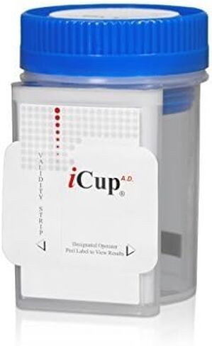 اختبار مخدرات البول iCup 5 لوحات (COC، THC، OPI، mAMP، PCP) مع الغش (OX،SG،PH) - تم التنازل عن CLIA (25 كوبًا) in Saudi Arabia