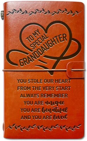 Leather Journal Gifts for Granddaughter, I Love You Deeply, Christmas Graduation Birthday Gifts for Granddaughter, Granddaughter Travel Diary Journal Notebook Gifts from from Grandma, 4.7" X 7.8" in Saudi Arabia