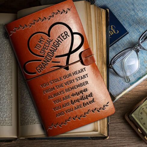 Leather Journal Gifts for Granddaughter, I Love You Deeply, Christmas Graduation Birthday Gifts for Granddaughter, Granddaughter Travel Diary Journal Notebook Gifts from from Grandma, 4.7" X 7.8" in Saudi Arabia