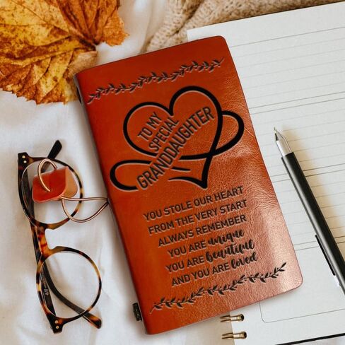 Leather Journal Gifts for Granddaughter, I Love You Deeply, Christmas Graduation Birthday Gifts for Granddaughter, Granddaughter Travel Diary Journal Notebook Gifts from from Grandma, 4.7" X 7.8" in Saudi Arabia