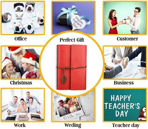 Retro Leaves Pendants PU Leather Cover Loose Leaf Blank Writing Journal Notebook Diary Gift (Coffee, A7(5 inch)) in Saudi Arabia
