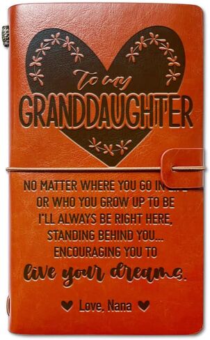 Leather Journal Gifts for Granddaughter, I Love You Deeply, Christmas Graduation Birthday Gifts for Granddaughter, Granddaughter Travel Diary Journal Notebook Gifts from from Grandma, 4.7" X 7.8" in Saudi Arabia