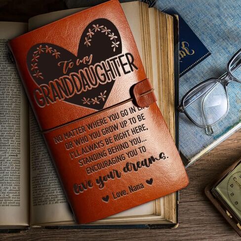 Leather Journal Gifts for Granddaughter, I Love You Deeply, Christmas Graduation Birthday Gifts for Granddaughter, Granddaughter Travel Diary Journal Notebook Gifts from from Grandma, 4.7" X 7.8" in Saudi Arabia