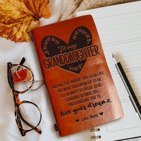 Leather Journal Gifts for Granddaughter, I Love You Deeply, Christmas Graduation Birthday Gifts for Granddaughter, Granddaughter Travel Diary Journal Notebook Gifts from from Grandma, 4.7" X 7.8" in Saudi Arabia