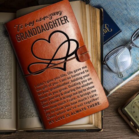 Leather Journal Gifts for Granddaughter, I Love You Deeply, Christmas Graduation Birthday Gifts for Granddaughter, Granddaughter Travel Diary Journal Notebook Gifts from from Grandma, 4.7" X 7.8" in Saudi Arabia