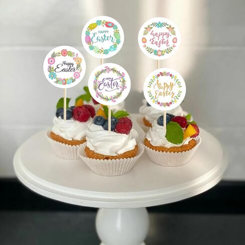 360 قطعة من ملصقات عيد الفصح السعيد للأطفال، ملصقات إكليل زهور عيد الفصح السعيد الدائرية لأختام مغلفات الحلوى وملصقات بطاقات المعايدة ومستلزمات حفلات عيد الفصح in Kuwait