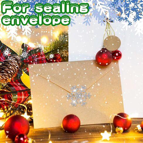 Yexiya 1040 Pcs Christmas Envelope Seal Sticker Glitter Snowflake Sticker Label Christmas Sticker Xmas Snowflake Dot Envelope Sticker Seal for Christmas Card Envelope Box Decoration(Silver, 20 Sheets) in Saudi Arabia