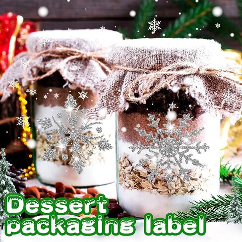 Yexiya 1040 Pcs Christmas Envelope Seal Sticker Glitter Snowflake Sticker Label Christmas Sticker Xmas Snowflake Dot Envelope Sticker Seal for Christmas Card Envelope Box Decoration(Silver, 20 Sheets) in Saudi Arabia