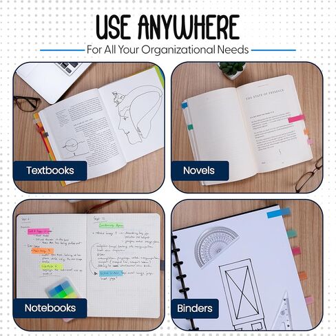 300 قطعة - علامات تبويب ملاحظات لاصقة شفافة مع حافظة - 5 ألوان باستيل فاتحة - 3 حافظات - 1.8 بوصة × 0.4 بوصة - 60 قطعة - علامات تبويب مؤشرة منبثقة - أعلام كتب للتعليق - علامات تبويب لاصقة للكتب in Kuwait