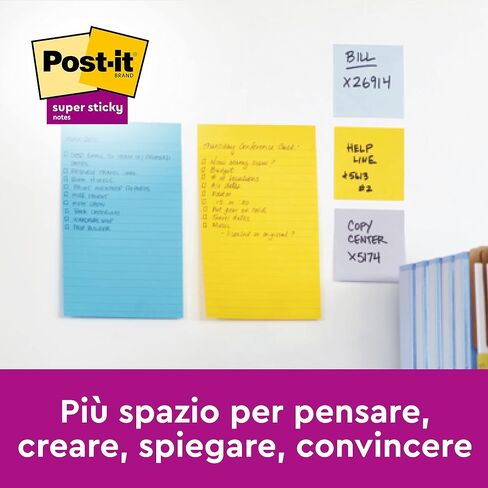 Post-it 6845SSP Super Sticky Meeting Notes, Assorted Colors, 8 x 6 Inch, 45 Sheet (Pack of 4) in Saudi Arabia