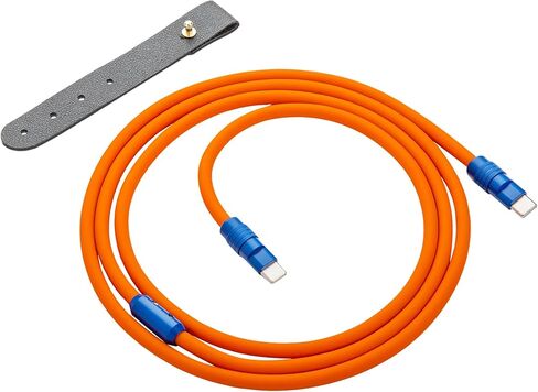 Ultra-Durable 100W 4ft Fast Silicone C to C Charging Cable- Orange for iPhone 15/15Pro/15ProMax MacBook Pro 2020,iPad Pro 2020, iPad Air 4,Samsung Galaxy S23 in Saudi Arabia