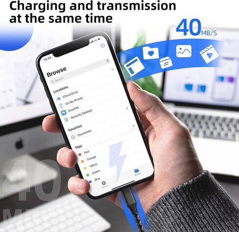 شاحن iPhone 3 حزم 6 أقدام كابل Lightning معتمد من MFi كابل مضفر من النايلون شاحن iPhone سلك شحن سريع متوافق مع iPhone 14 13 12 11 Pro Max XR XS X 8 7 6 Plus والمزيد in Saudi Arabia