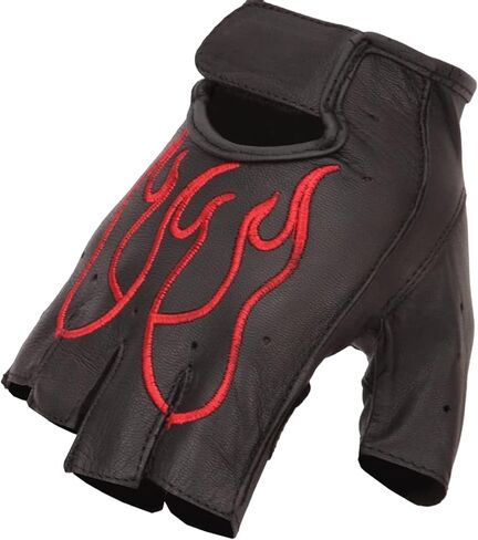 First Mfg Co - Flame - Men's Motorcycle Biker Riding Leather Gloves in Saudi Arabia