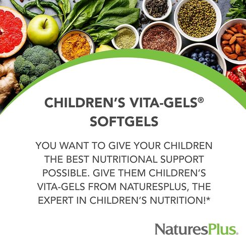 Natures Plus Childrens Vita-Gels - 180 كبسولة هلامية سهلة البلع - نكهة البرتقال الطبيعية - مكملات الفيتامينات والمعادن للأطفال - للصحة والطاقة - خالية من الغلوتين - 180 وجبة in Saudi Arabia