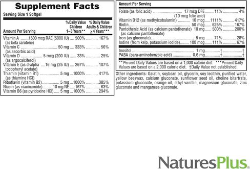 Natures Plus Childrens Vita-Gels - 180 كبسولة هلامية سهلة البلع - نكهة البرتقال الطبيعية - مكملات الفيتامينات والمعادن للأطفال - للصحة والطاقة - خالية من الغلوتين - 180 وجبة in Saudi Arabia