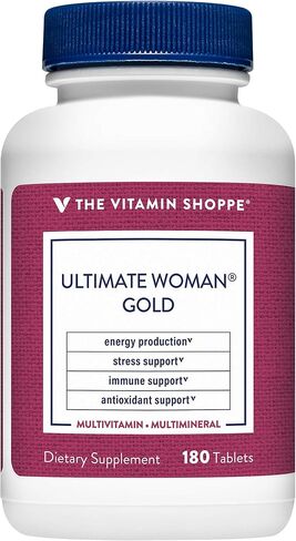 The Vitamin Shoppe Ultimate Woman Gold Multivitamin - with Iron, B Vitamins & Vitamin D3 and More to Support Energy Production, Bone & Immune Health - Gluten Free Multi-Mineral (180 Tablets) in Saudi Arabia