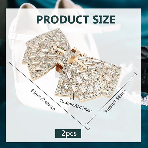 FINGERINSPIRE Bow Shoe Clips Alloy Shoe Clips Crystal Rhinestone Shoe Buckles Bow Tie Pattern Shoe Buckles Removable Shoe Decoration for Shoes High Heel Wedding Bridal Fashion in Saudi Arabia