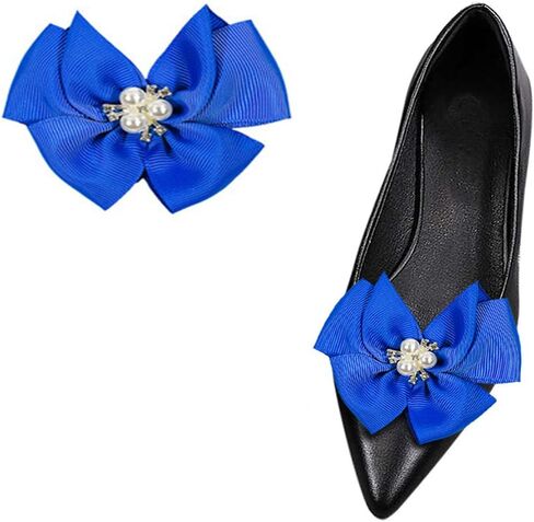 Removable Shoe Buckles Women Pearl Bow Shoe Clips Decorative Shoes Accessories for Wedding party in Saudi Arabia