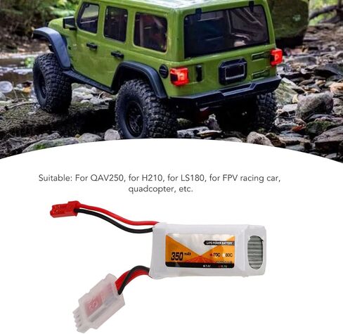 Yosoo RC بطارية ليبو، 11.1 فولت 70C معدل التفريغ 3S JST موصل قابس طاقة 350 مللي أمبير في الساعة لمركبات التحكم عن بعد in Saudi Arabia