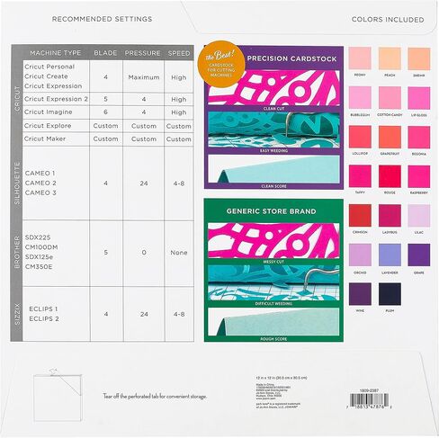 مجموعة متنوعة من البطاقات 12 × 12، 60 ورقة | ورق قصاصات مزخرف فاخر بوزن 80 رطل، قلب صلب | بطاقة مزدوجة الجوانب خالية من الأحماض للحرف الورقية والنقش وصناعة البطاقات | الوردي الأرجواني in Kuwait