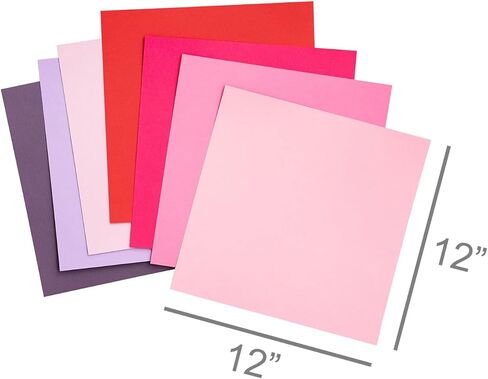 مجموعة متنوعة من البطاقات 12 × 12، 60 ورقة | ورق قصاصات مزخرف فاخر بوزن 80 رطل، قلب صلب | بطاقة مزدوجة الجوانب خالية من الأحماض للحرف الورقية والنقش وصناعة البطاقات | الوردي الأرجواني in Kuwait