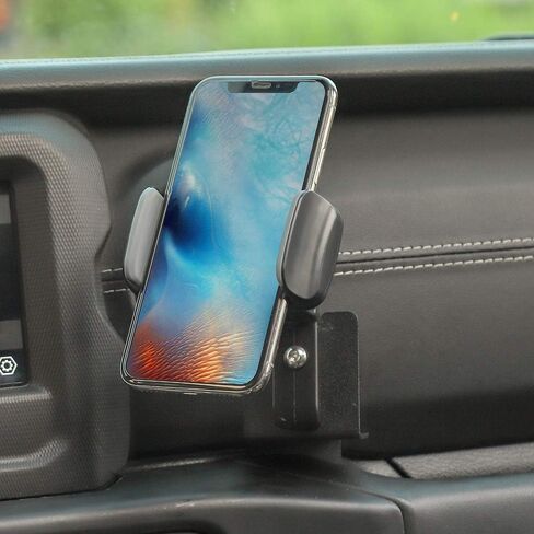 JeCar Multi-Functional Cellphone Holder, Radio Holder Walkie Talkie Bracket 2 in 1 Bolt-on Stand Bracket Compatible with Jeep Wrangler 2018-2023 JL JLU & 2020-2023 Gladiator JT, Black in Saudi Arabia
