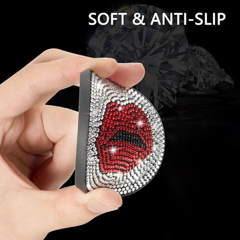 قواعد أكواب السيارة، قاعدة أكواب لطيفة للسيارة، إكسسوارات سيارة لامعة للنساء مصنوعة يدويًا بأحجار الراين الكريستالية، مضادة للانزلاق، 2.75 بوصة تناسب معظم السيارات، عبوتان - وجه مبتسم in Kuwait