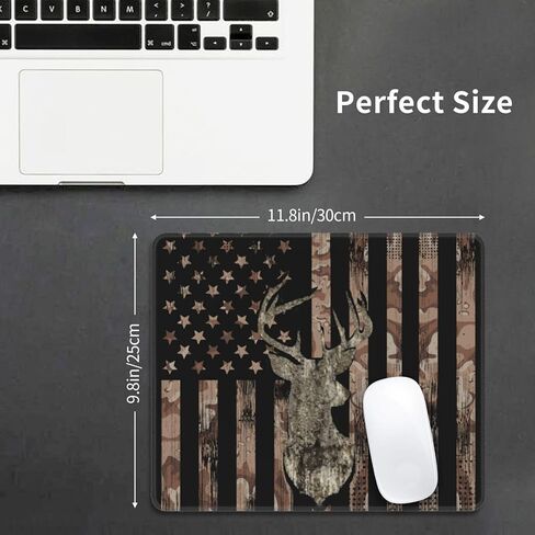 لوحة ماوس مستطيلة الشكل من Camo American Flag Deer، حصيرة ماوس مزخرفة ممتازة، لوحات ماوس مربعة قابلة للغسل مع حواف مخيطة ممتدة، قاعدة مطاطية غير قابلة للانزلاق، لوحة ماوس صغيرة 12¡Á10¡Á0.12 بوصة in Kuwait
