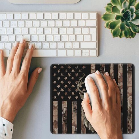 لوحة ماوس مستطيلة الشكل من Camo American Flag Deer، حصيرة ماوس مزخرفة ممتازة، لوحات ماوس مربعة قابلة للغسل مع حواف مخيطة ممتدة، قاعدة مطاطية غير قابلة للانزلاق، لوحة ماوس صغيرة 12¡Á10¡Á0.12 بوصة in Kuwait