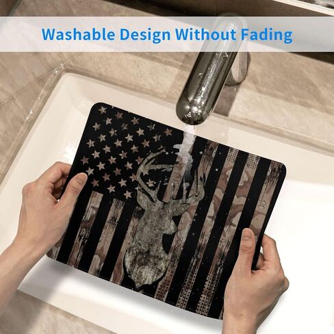 لوحة ماوس مستطيلة الشكل من Camo American Flag Deer، حصيرة ماوس مزخرفة ممتازة، لوحات ماوس مربعة قابلة للغسل مع حواف مخيطة ممتدة، قاعدة مطاطية غير قابلة للانزلاق، لوحة ماوس صغيرة 12¡Á10¡Á0.12 بوصة in Kuwait