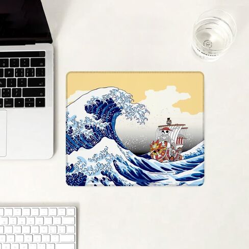 Anime One Piece Mouse Pad Non-Slip Rubber Desk Mat Kanagawa Wave Gaming Mousepad for Office Desk Decor 9.8 x 11.8inches x 3mm in Saudi Arabia
