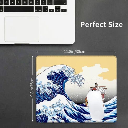 Anime One Piece Mouse Pad Non-Slip Rubber Desk Mat Kanagawa Wave Gaming Mousepad for Office Desk Decor 9.8 x 11.8inches x 3mm in Saudi Arabia