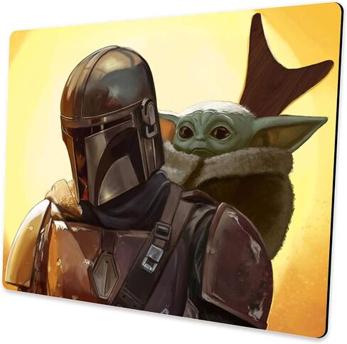 Baby Yoda Mouse Pad, Rectangular Non-Slip Rubber Mouse Pad, Used for Office Work and Home Gaming Mouse Pad, 9.5“ x 7.9" x 0.1“ in Saudi Arabia