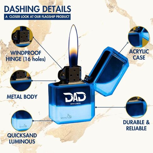 D.A.D Royal Trench Lighter, Luminous Kerosene Lighter, Quicksand Glow in The Dark lighters, Kerosene Lighter (Without Fuel) (Royal Blue) in Saudi Arabia