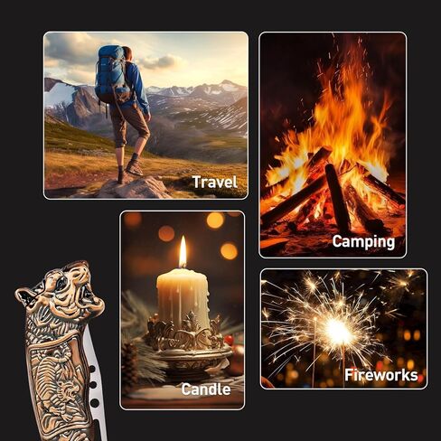 ولاعة شعلة النمر الرائعة مع لهب نفاث مقاوم للرياح، ولاعة غاز البيوتان القابلة لإعادة الملء للشموع، والسفر، والتخييم، والهواء الطلق، ولاعة رائعة مع صندوق هدايا للرجال in Kuwait