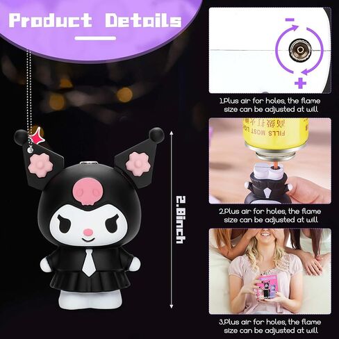 لهب ولاعات لطيفة - ولاعة قلادة أنيمي ثلاثية الأبعاد Kawaii قابلة للتكرار ولاعة رائعة/شعلة للنساء (بدون غاز) in Kuwait