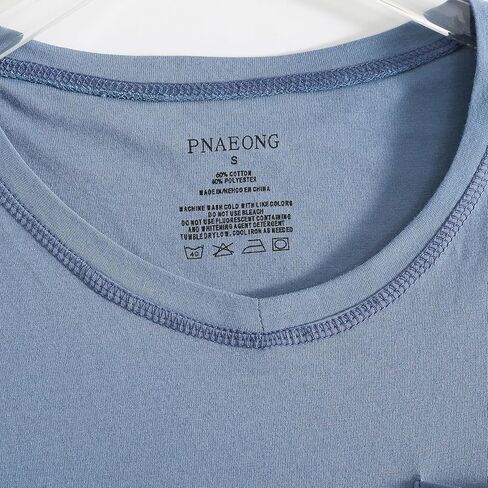 PNAEONG Womens Cotton Nightshirt Soft Nightgowns Short Sleeve Casual Pajama Dress Sleepwear with Breast Pocket S-3XL in Kuwait