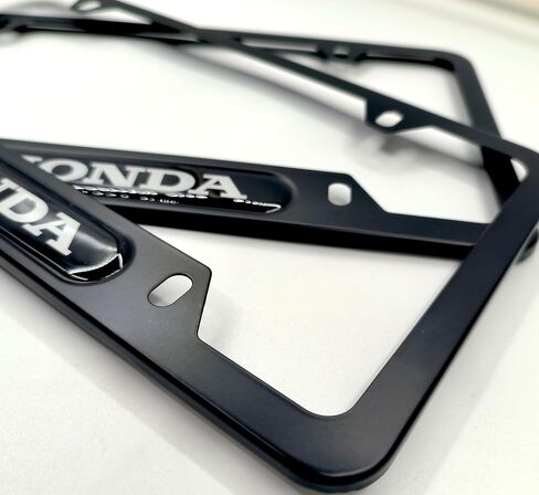 2PCS License Plate Frames for Honda,2 Holes License Plate Holder,Aluminum Alloy Weather Proof License Plate Covers with Screw Caps Cover Set Car Accessories (QDCPJ-029) in Saudi Arabia