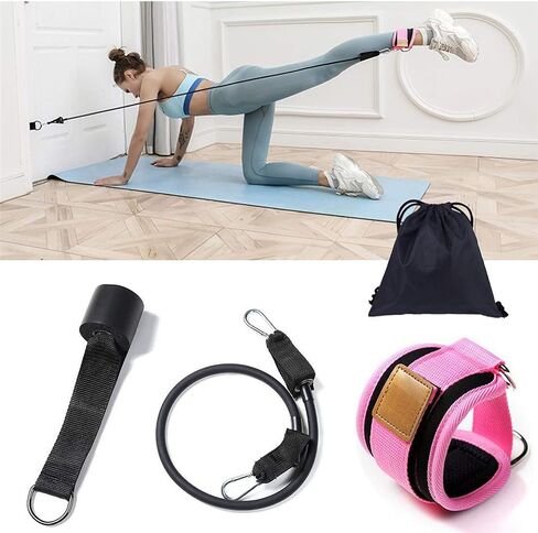 Ankle Straps with Door Anchor - Improve Ankle & Leg Strength, Home Fitness Equipment Ankle Resistance Bands, Door Flexibility Trainer, Adjustable Ankle Cuffs Exercise Bands for Women & Men in Saudi Arabia