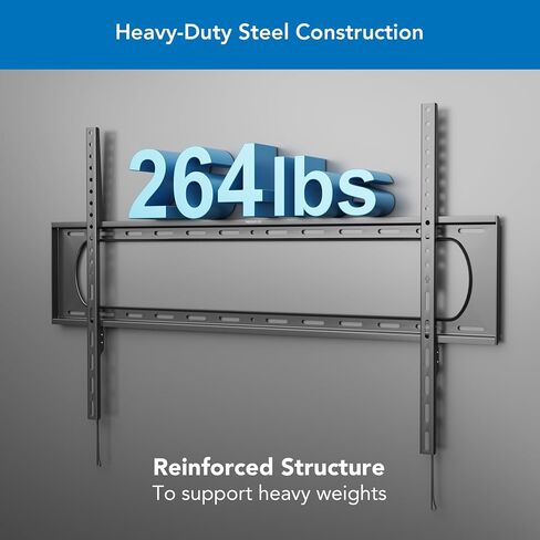 Mount-It! Heavy Duty XXL Fixed TV Mount for Extra Large TVs, Ultra Low Profile Curved TV Wall Mount, max VESA 900x600, Holds 264lb, Flush TV Mount for 60", 65", 70", 75", 80", 85", 90", 100",120" in Saudi Arabia