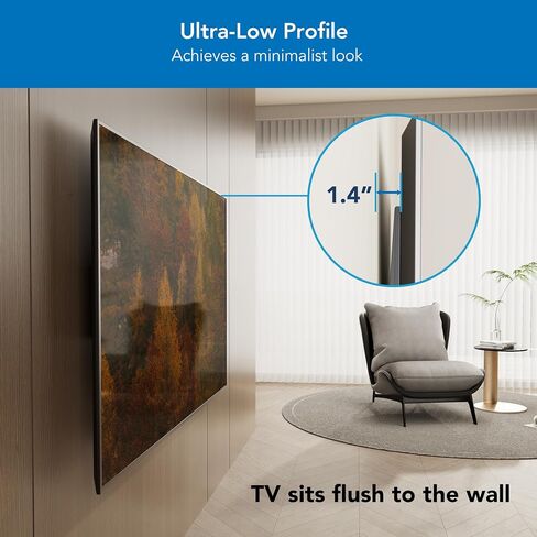 Mount-It! Heavy Duty XXL Fixed TV Mount for Extra Large TVs, Ultra Low Profile Curved TV Wall Mount, max VESA 900x600, Holds 264lb, Flush TV Mount for 60", 65", 70", 75", 80", 85", 90", 100",120" in Saudi Arabia
