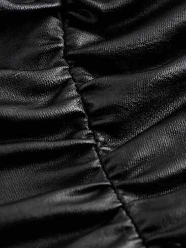 SOLY HUX Women's PU Leather Ruched Tube Top Strapless Sexy Party Clubwear Tops Going Out Streetwear in Saudi Arabia