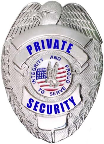 Ryno Gear's Private Security Officer Universal Oval Badge + Holder: Standard Leather Shield Case with, Hook Fastener, 2-5/8" x 3-5 (Oval Badge, Brass Badge) in Saudi Arabia