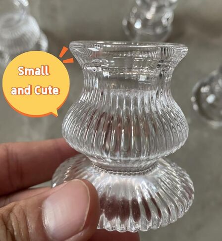 Clear Glass Candlestick Holders Taper Candle Holders Glass Taper Candle Holder for Table Centerpieces (2) in Saudi Arabia